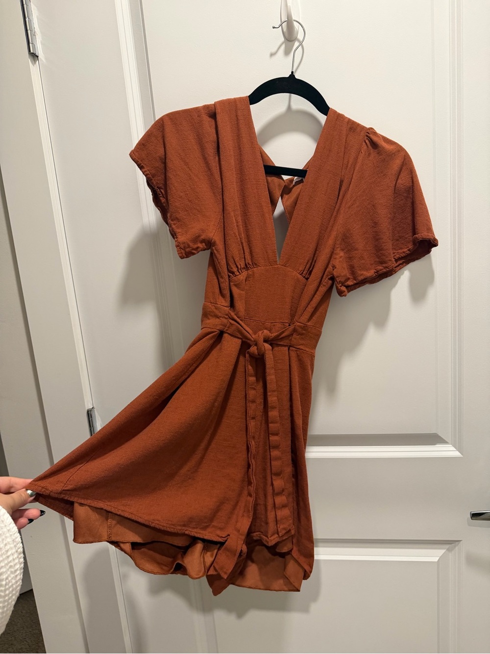 Gianni Bini Rust Orange Short Sleeve Jumpsuit Romper